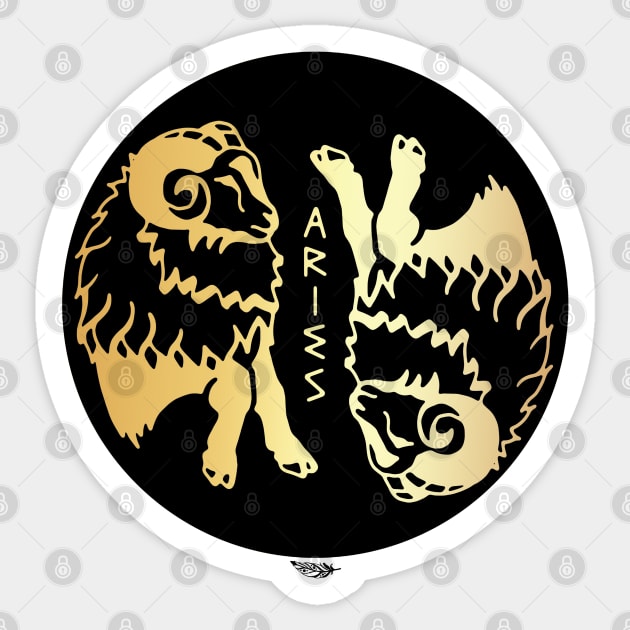 Aries Golden Zodiac Symbol Sticker by FreeSpiritMeg